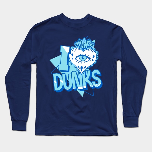 I Love Dunks Argon Blue Long Sleeve T-Shirt by funandgames